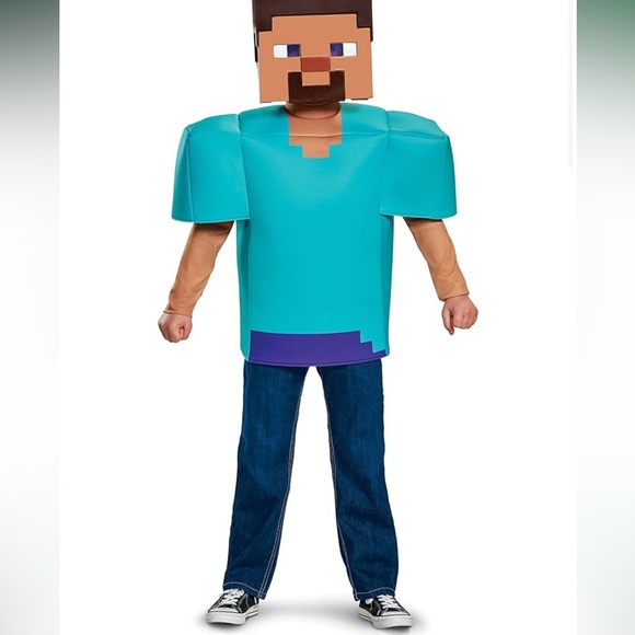 Steve Classic Minecraft Costume, Multicolor, Medium (7-8) - Picture 2 of 4